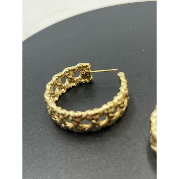 Kendra Scott NATALIE‎ Gold Plated Rattan Open Woven Looking Hoop Earrings - Picture 11 of 11
